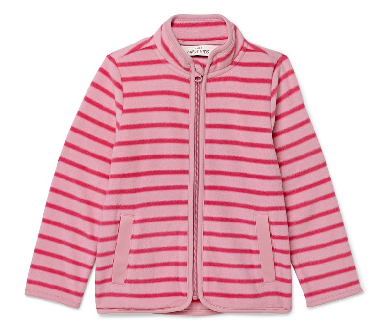 Tchibo - Kinder-Fleecejacke - Mädchen - Gr. 110/116 - hellrosa/gestreift