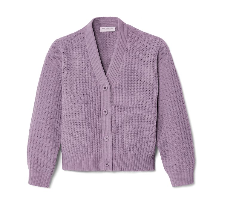 Tchibo - Kinder-Chenille-Strickjacke - Mädchen - Gr. 134/140 - lila