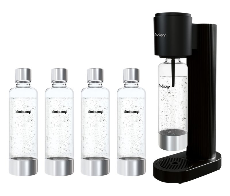 Sodapop Wassersprudler Cooper Pro, inkl. 5 Flaschen, schwarz
