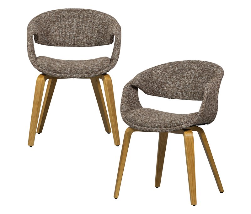 Tchibo - Woood Esszimmerstuhl »Yossi« mit naturfarbenem Holzfuß - 57x57x78cm - braun - Holz / Polyester