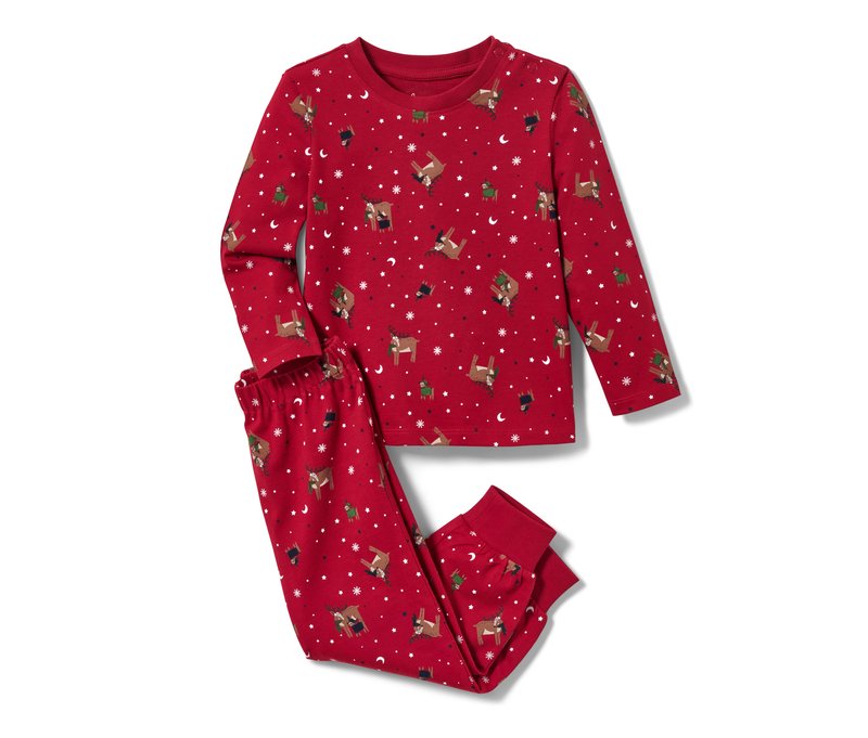 Tchibo - Kleinkind-Jersey-Pyjama - Kinder - Gr. 110/116 - rot