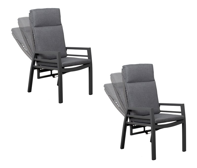 2 deVries Hochlehner - 60x62x110cm - anthrazit - Aluminium / Polyester / Polyurethan