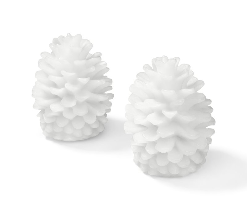 Tchibo - 2 LED-Echtwachstannenzapfen - creme