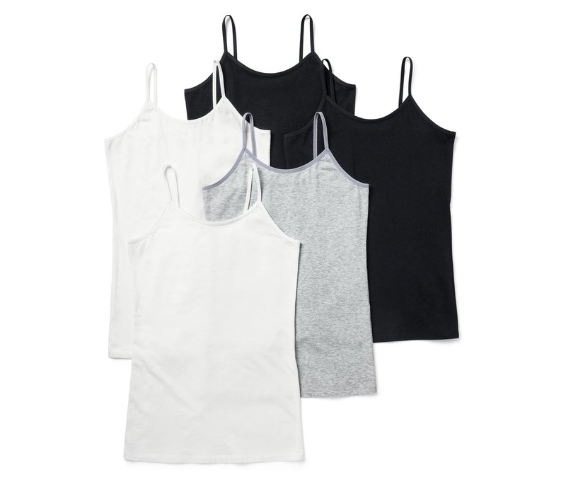 Tchibo - 5 Kinder-Unterhemden - Gr. 170/176 - schwarz