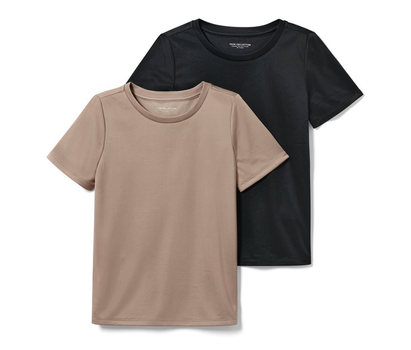 Tchibo - 2 Kinder-Sportshirts - Gr. 134/140 - schwarz