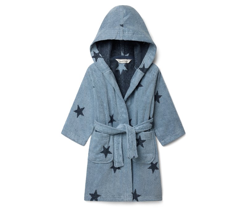 Tchibo - Kinder-Bademantel - Gr. 110/116 - dunkelblau/print