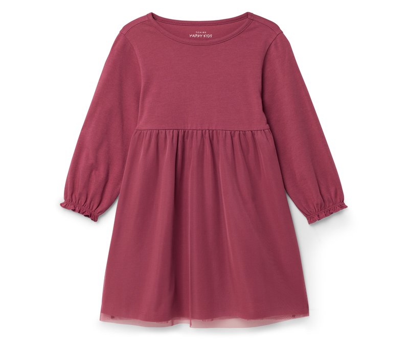 Tchibo - Kinder-Jerseykleid - Gr. 122/128 - dunkelrosa