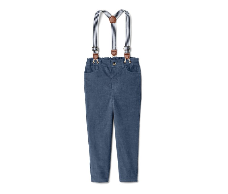 Tchibo - Kinder-Cordhose mit abnehmbaren Hosenträgern - Gr. 98/104 - blau