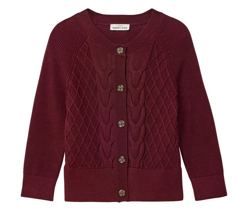 Tchibo - Kinder-Strickjacke - Gr. 122/128 - dunkelrosa