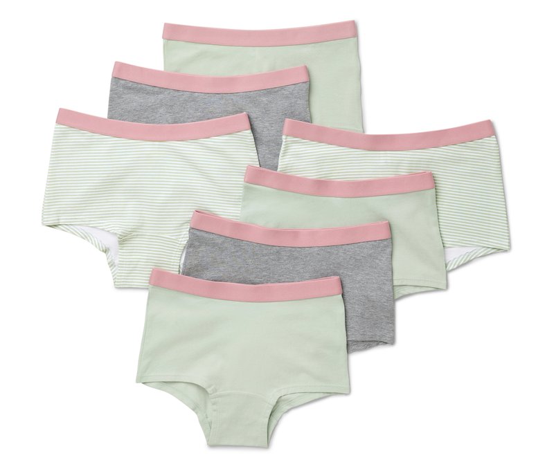 Tchibo - 7 Mädchen-Pantys - Gr. 134/140 - mintgrün/print