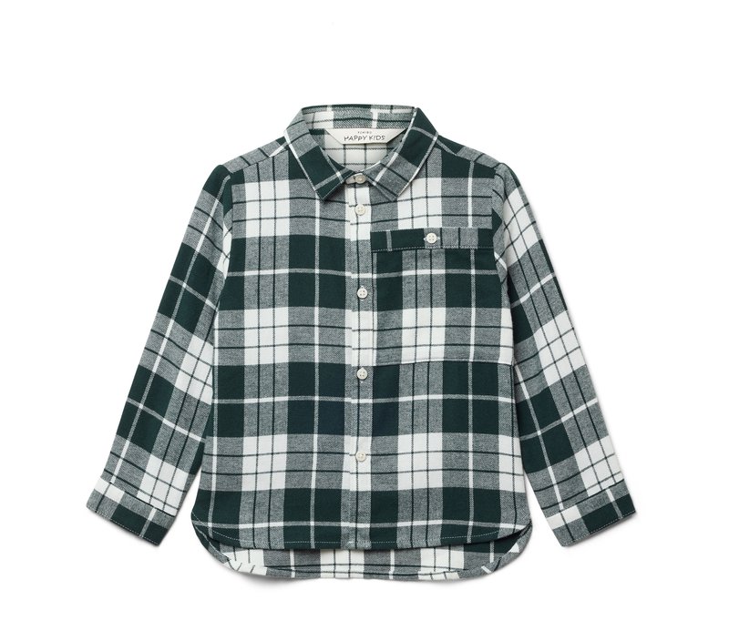 Tchibo - Kinder-Flanell-Hemd - Gr. 110/116 - dunkelgrün/kariert