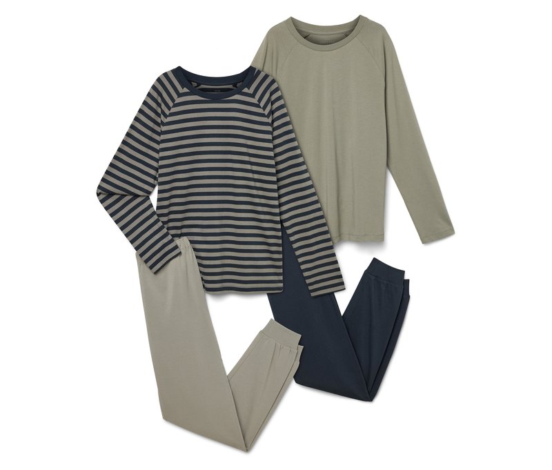 Tchibo - 2 Kinder-Pyjamas - Gr. 170/176 - dunkelblau/gestreift