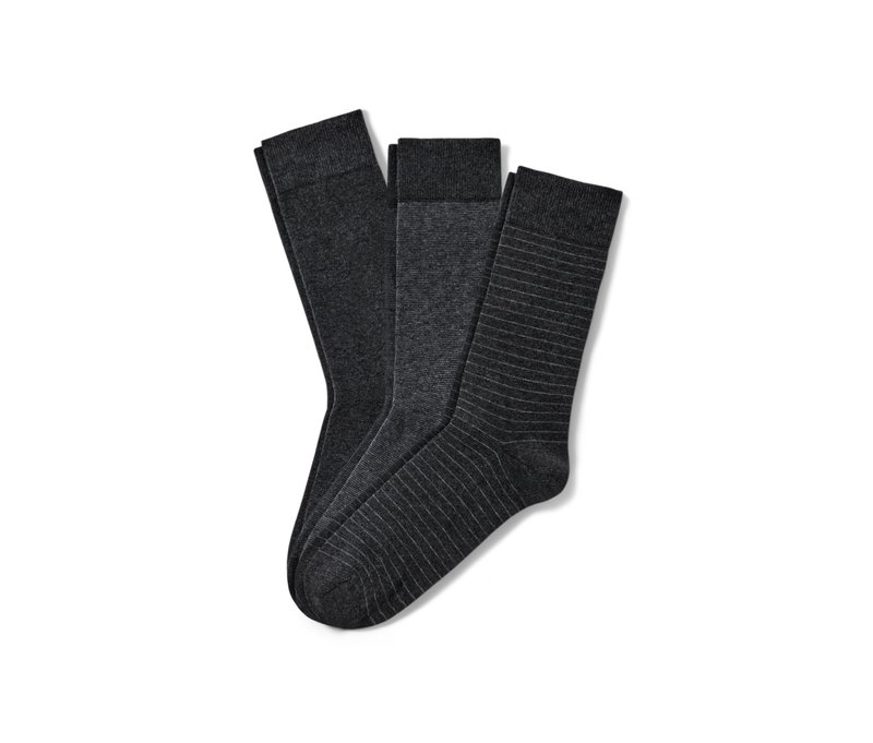 Tchibo - 3 Paar Socken - Herren - Gr. 41-43 - anthrazit/gestreift