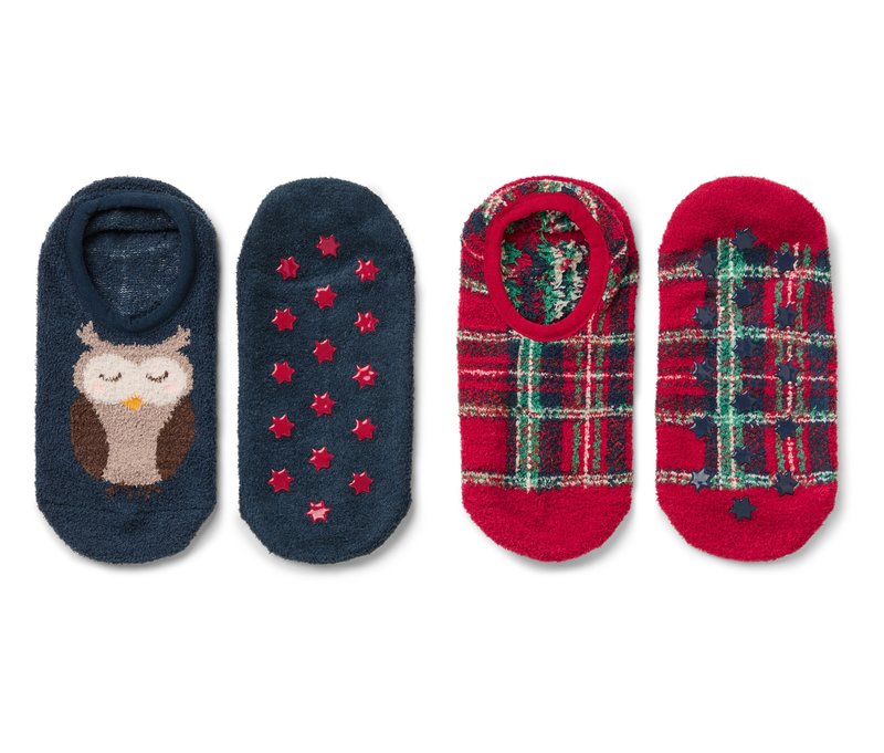 Tchibo - 2 Paar Hausschuhslippersocken - Gr. 31-34 - dunkelblau