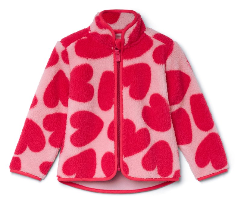 Tchibo - Kinder-Teddyjacke - Gr. 122/128 - hellrosa/print