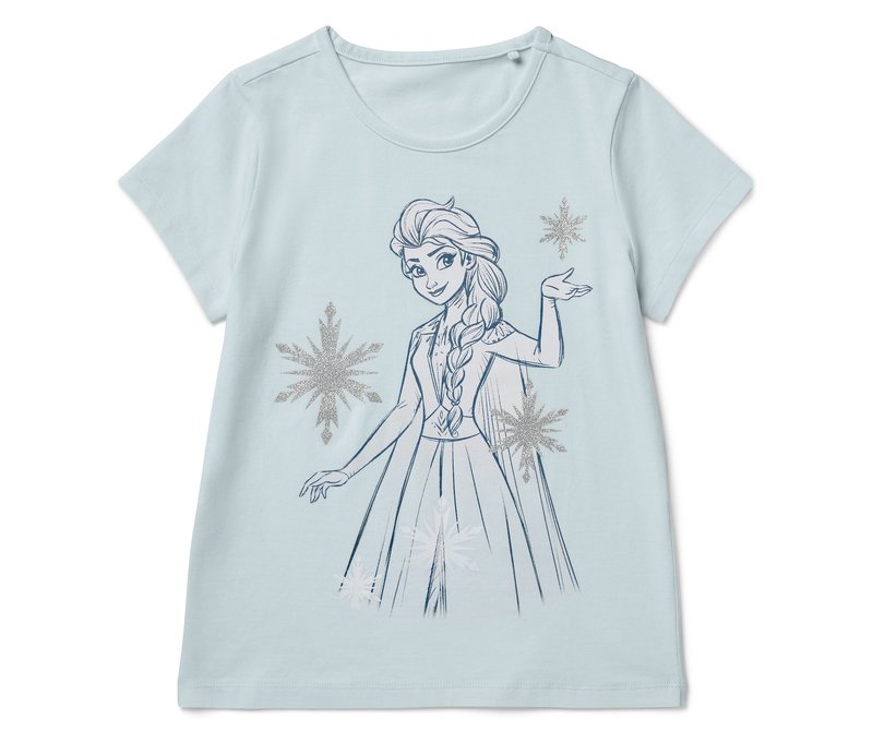 Tchibo - Kinder-T-Shirt »Eiskönigin« - Gr. 122/128 - hellblau/print