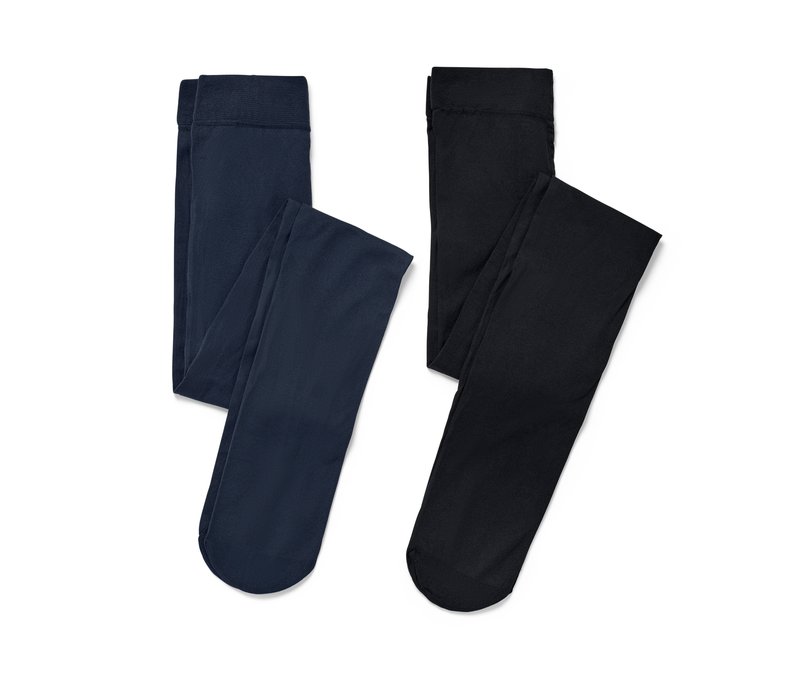 Tchibo - 2 Kinder-Nylon-Strumpfhosen - Gr. 134/140 - dunkelblau