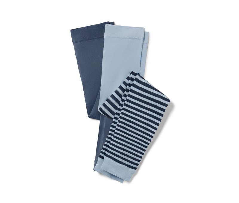 Tchibo - 2 Kinder-Feinstrumpf-Leggings - Gr. 122/128 - blau/gestreift