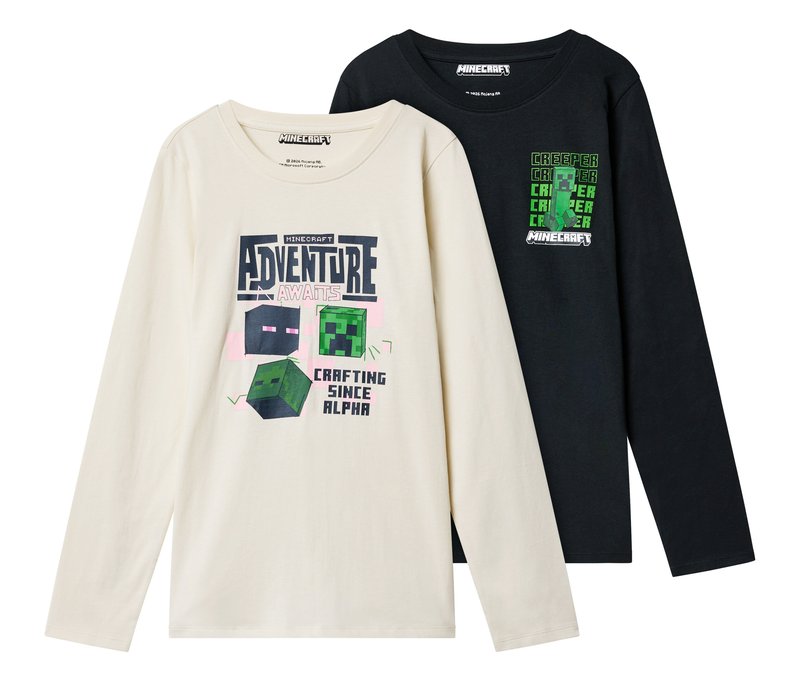 Tchibo - 2 Minecraft Kinder-T-Shirts - Gr. 170/176 - schwarz