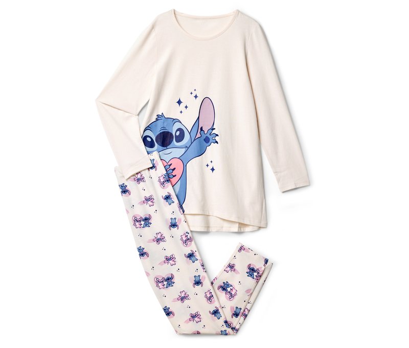 Tchibo - Kinder-Pyjama Stitch - Gr. 170/176 - rosa/print