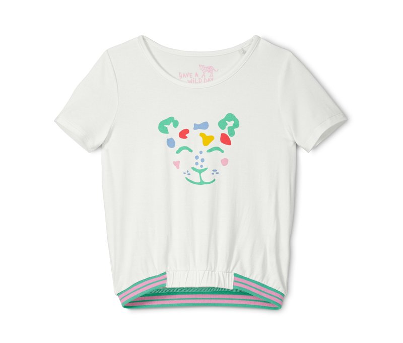 Tchibo - T-Shirt in Schlupfform - Gr. 110/116 - beige/print