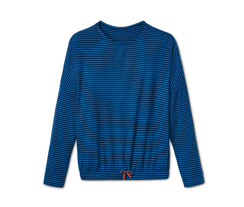 Tchibo - Langarmshirt - Gr. 122/128 - dunkelblau/gestreift