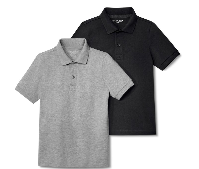 Tchibo - 2 Kinder-Poloshirts aus Baumwoll-Piqué - Gr. 122/128 - schwarz