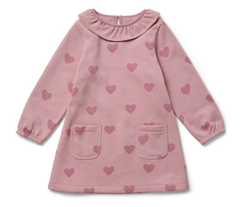 Tchibo - Kinder-Sweatkleid - Gr. 98/104 - dunkelrosa