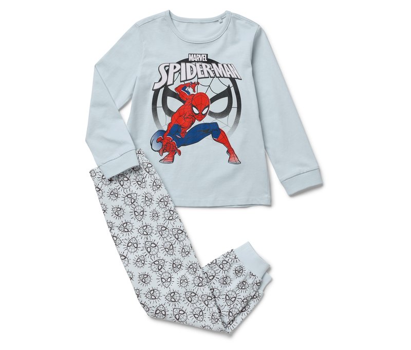 Tchibo - Kinder-Pyjama-Set »Spider-Man« - Gr. 122/128 - hellblau/print