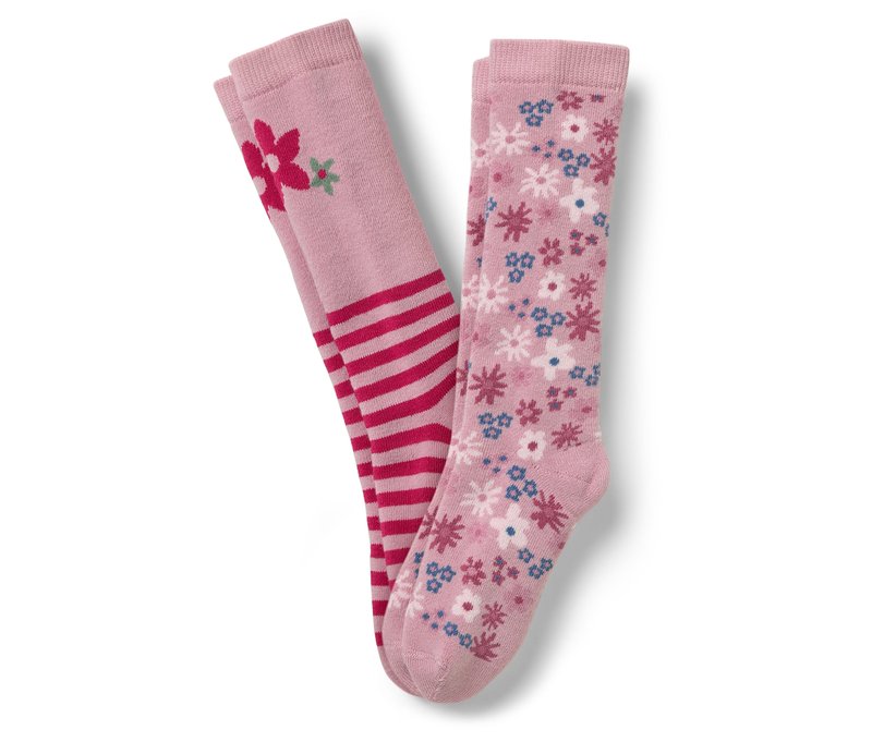 Tchibo - 2 Paar Kinder-Gummistiefel-Socken - Gr. 23-26 - rosa/jacquard