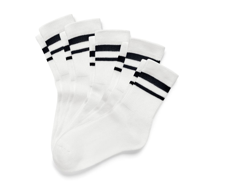 Tchibo - 5 Paar Kinder-Tennissocken - Gr. 27-30 - schwarz/gestreift