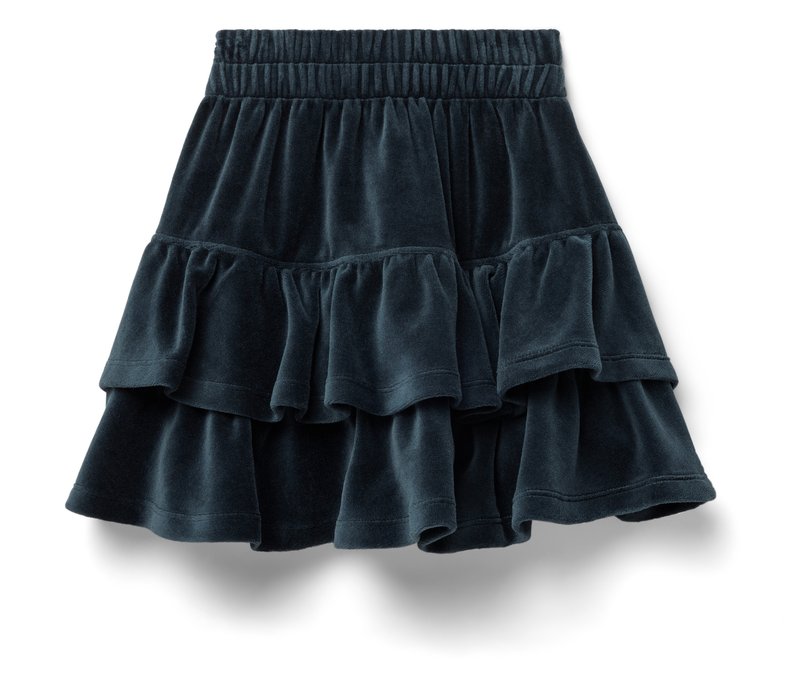Tchibo - Kinder-Soft-Velvet-Stufenrock - Gr. 122/128 - dunkelblau