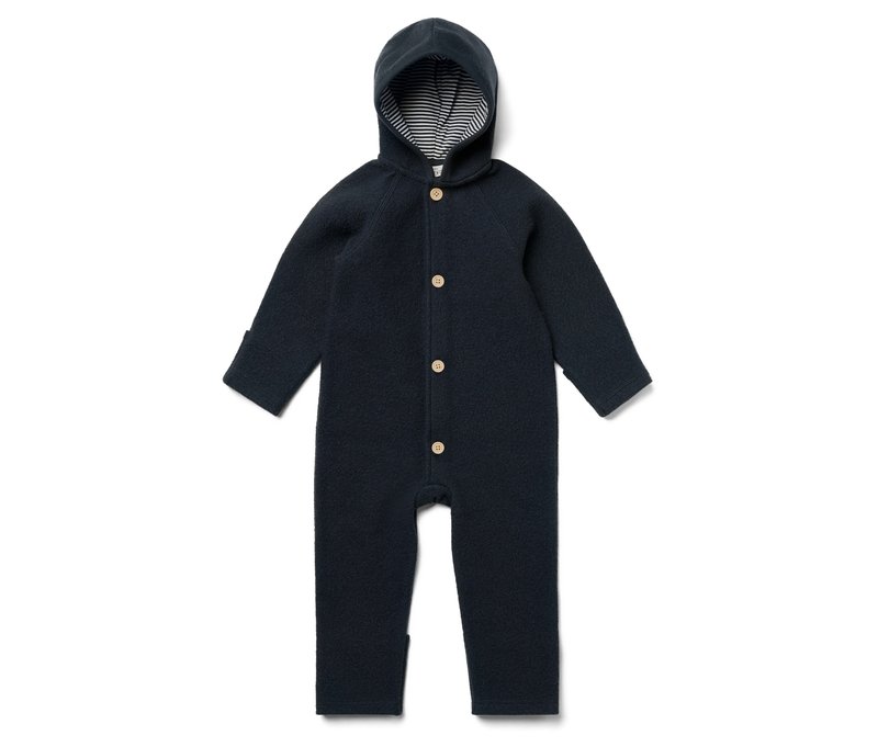 Tchibo - Baby-Walkoverall mit Merinowolle - Gr. 74/80 - dunkelblau