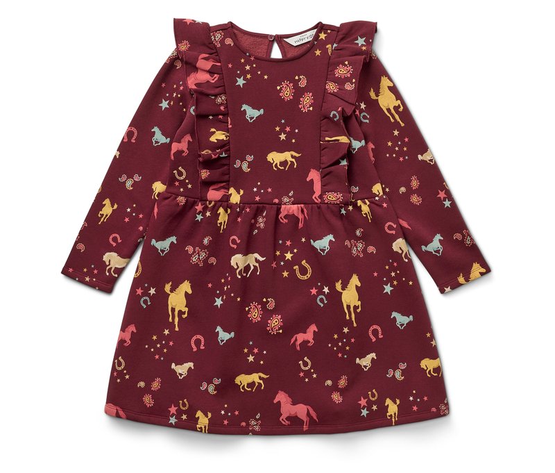 Tchibo - Kinder-Sweatkleid - Gr. 110/116 - weinrot