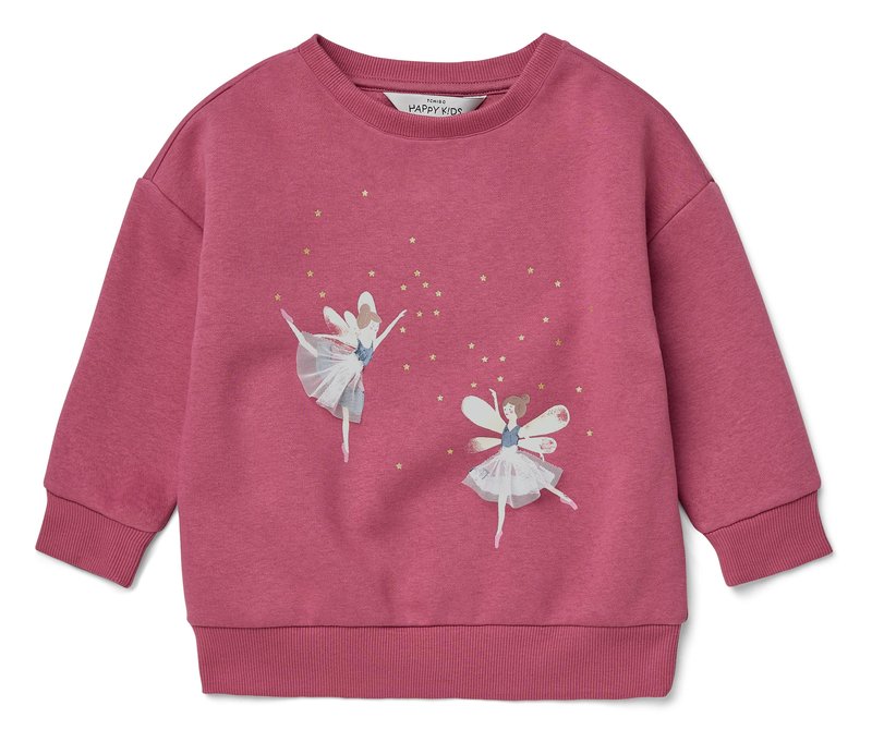 Tchibo - Kinder-Sweatshirt mit angerauter Innenseite - Gr. 98/104 - dunkelrosa