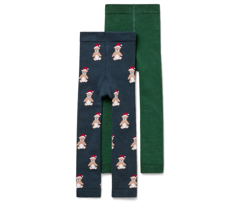 Tchibo - 2 Kinder-Frottee-Thermoleggings - Gr. 98/104 - dunkelblau