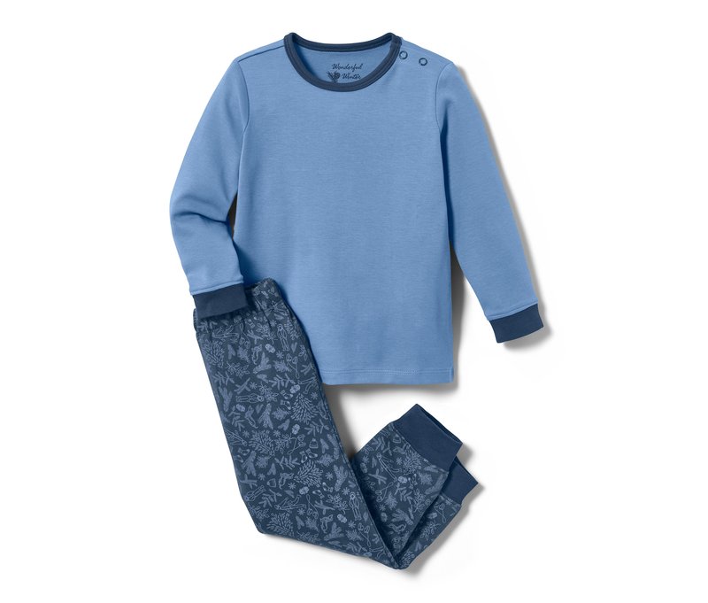 Tchibo - Kleinkinder-Interlock-Pyjama - Gr. 98/104 - dunkelblau/print