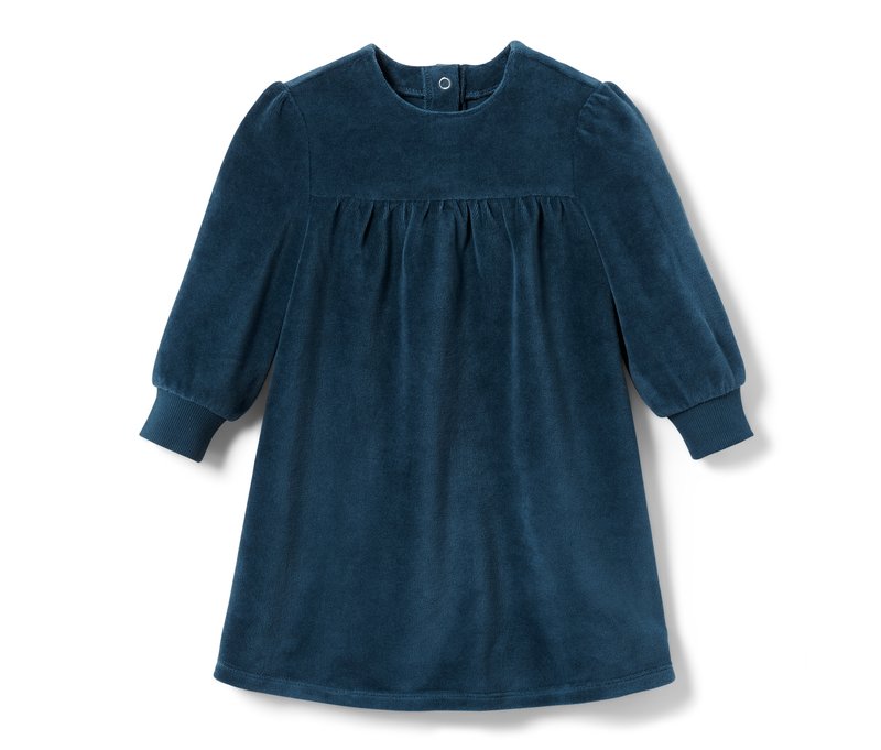 Tchibo - Baby-Nickikleid - Gr. 98/104 - dunkelblau/gepunktet