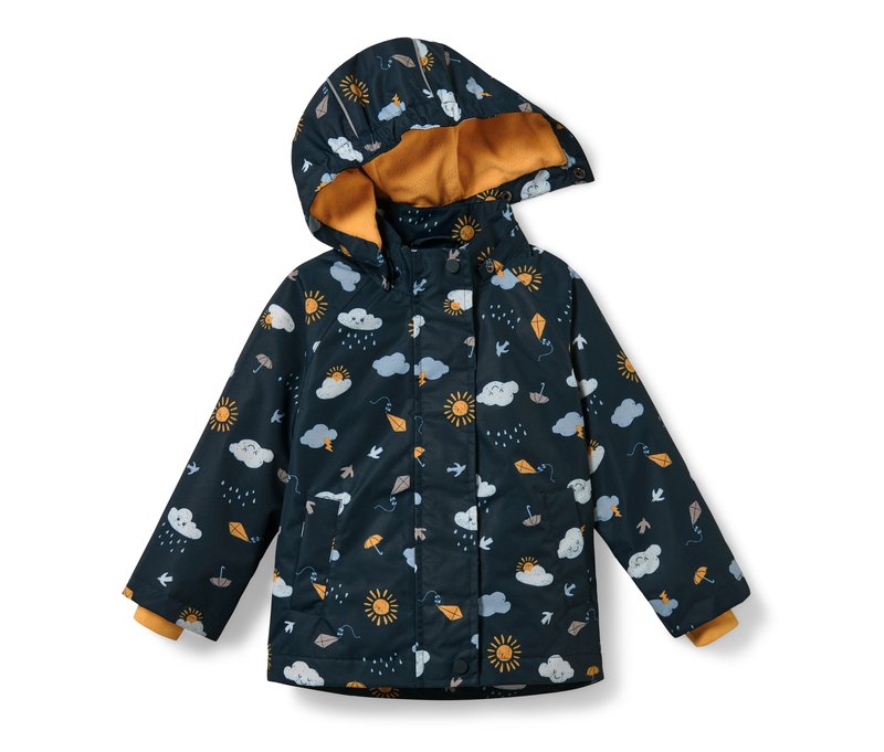 Tchibo - Kleinkind-Thermo-Regenjacke - Gr. 122/128 - dunkelblau/print