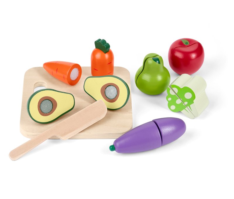 Tchibo - Schneide-Set aus Holz »Gemüse & Obst« - mehrfarbig