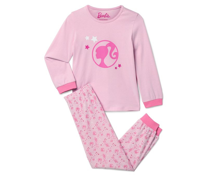 Tchibo - Kinder-Pyjama »Barbie« - Gr. 98/104 - hellrosa/print