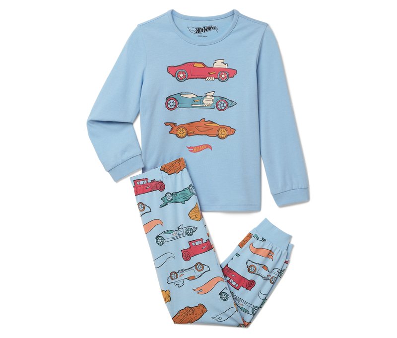 Tchibo - Kinder-Pyjama »Hot Wheels« - Gr. 122/128 - blau/print