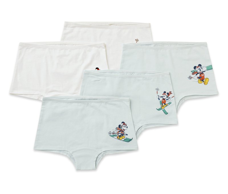 Tchibo - 5 Mädchen-Pantys »Mickey and Friends« - Gr. 122/128 - hellblau/print