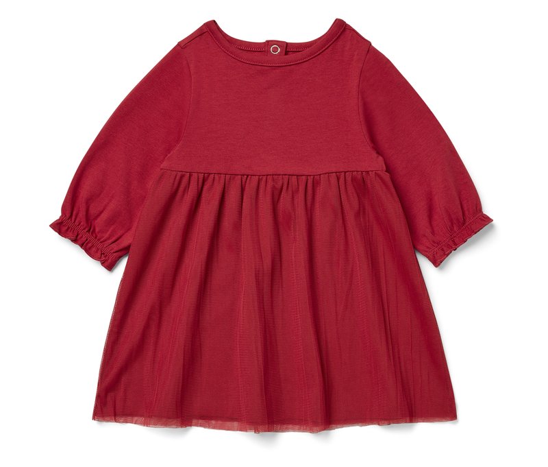 Tchibo - Baby-Jersey-Kleid mit Tüll - Gr. 98/104 - rot