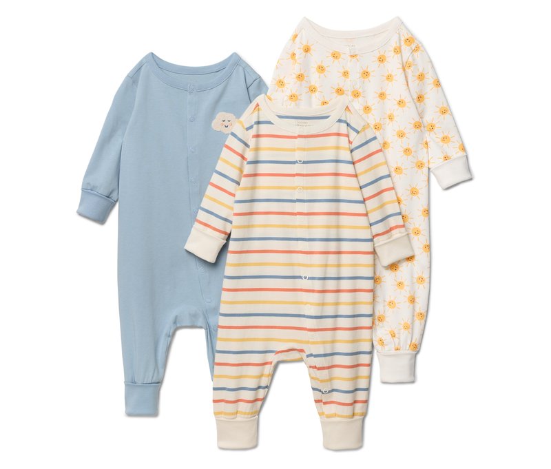 Tchibo - 3 Baby-Pyjamas - Gr. 86/92 - blau/print