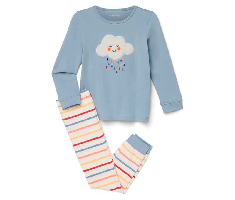Tchibo - Kinder-Pyjama - Gr. 134/140 - creme/print