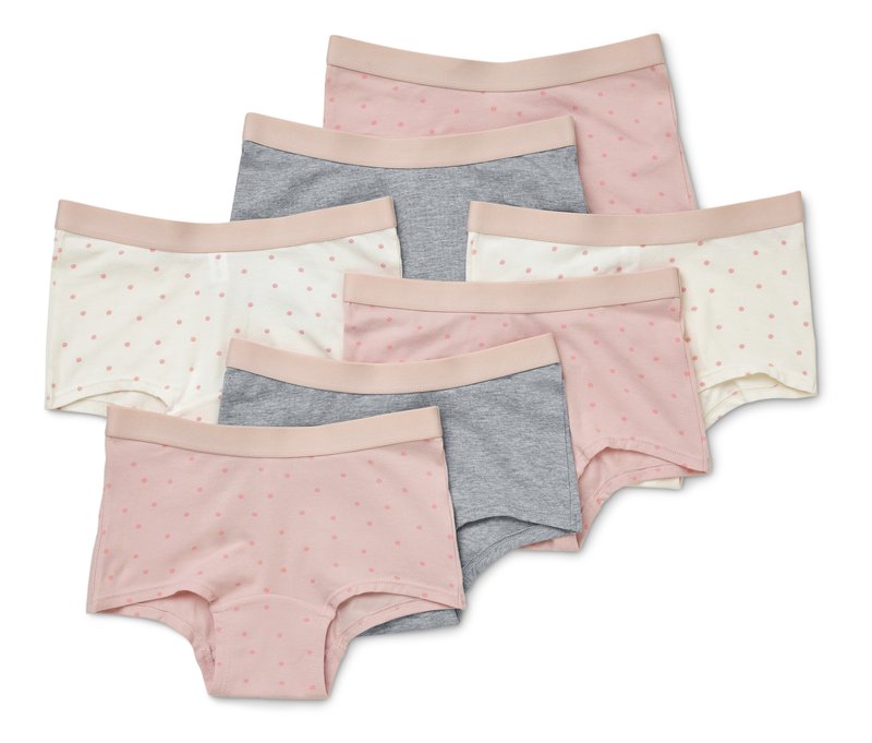 Tchibo - 7 Kinder-Pantys - Gr. 134/140 - weiß/print