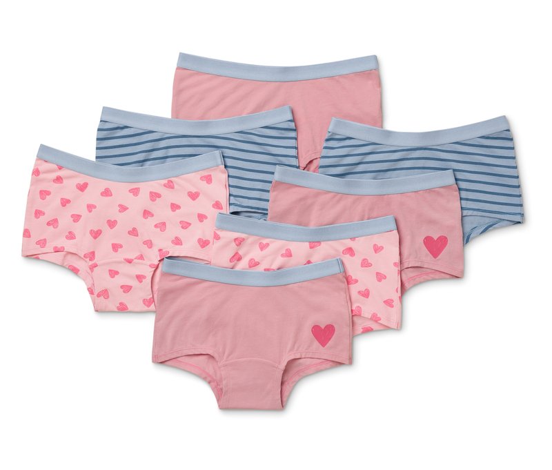Tchibo - 7 Kinder-Pantys - Gr. 98/104 - blau/print