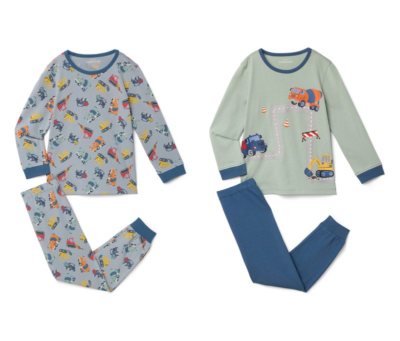 Tchibo - 2 Kinder-Pyjamas - Gr. 134/140 - blau/print