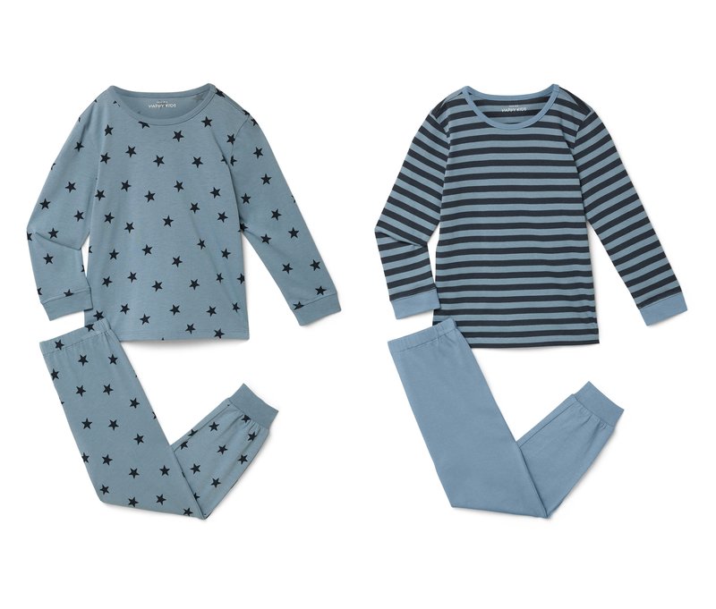 Tchibo - 2 Kinder-Pyjamas - Gr. 110/116 - dunkelblau/print